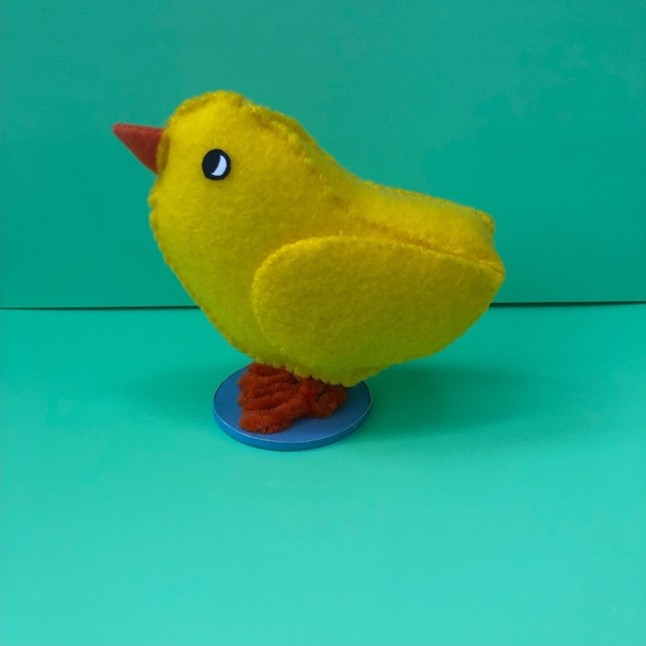 Yellow Felt Chick felt hand-sewn handmade cheery Hand Made Easter Spring - Picture 4 of 6